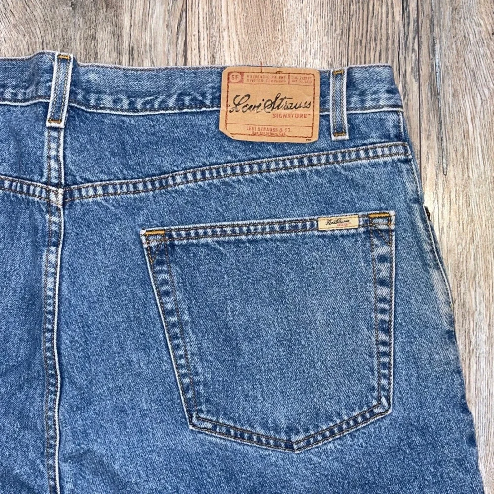 Levi Strauss Signature Mens Relaxed Fit Denim Shorts Blue 40 Cotton Jean Shorts